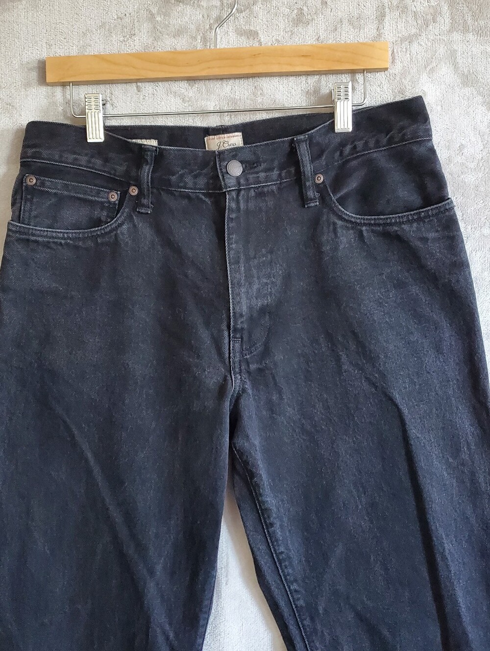 J.Crew Jeans Mens 34x36 Black Classic Straight Leg Dark Wash Denim 100% Cotton - Picture 3 of 15
